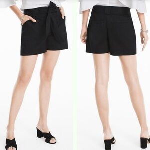 White House Black Market The Cabana 4 inch Shorts Tie Front Black Casual Sz 14